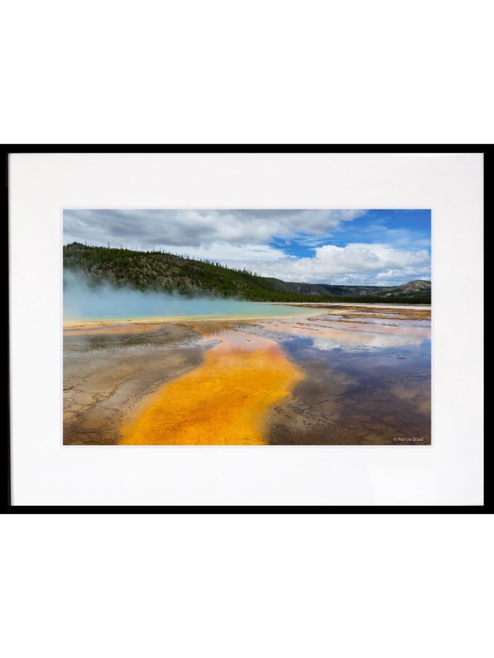 Turquoise & Saffron - Yellowstone Geyser - framed 18 x 24 ready to hang